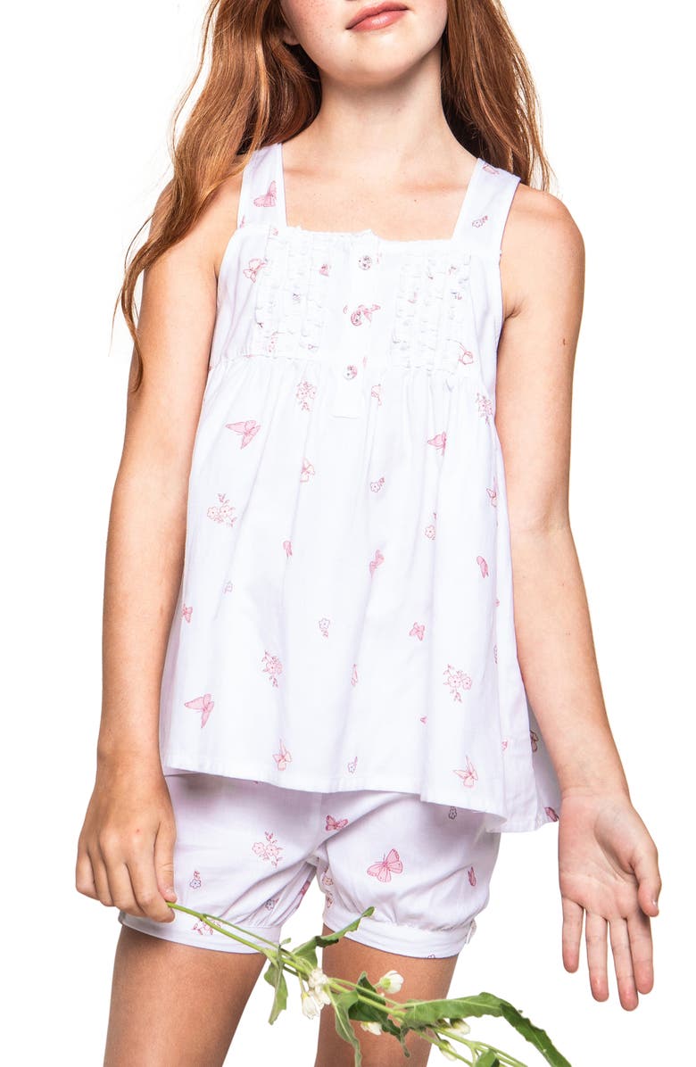 Petite Plume Kids' Butterfly Print Two-Piece Short Pajamas, Alternate, color, 
