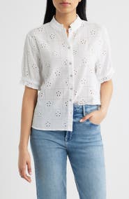 Cloth & Stone Eyelet Embroidery Woven Shirt