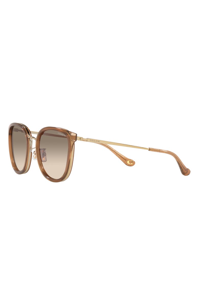 COACH 55mm Gradient Square Sunglasses, Alternate, color, Brown Gold