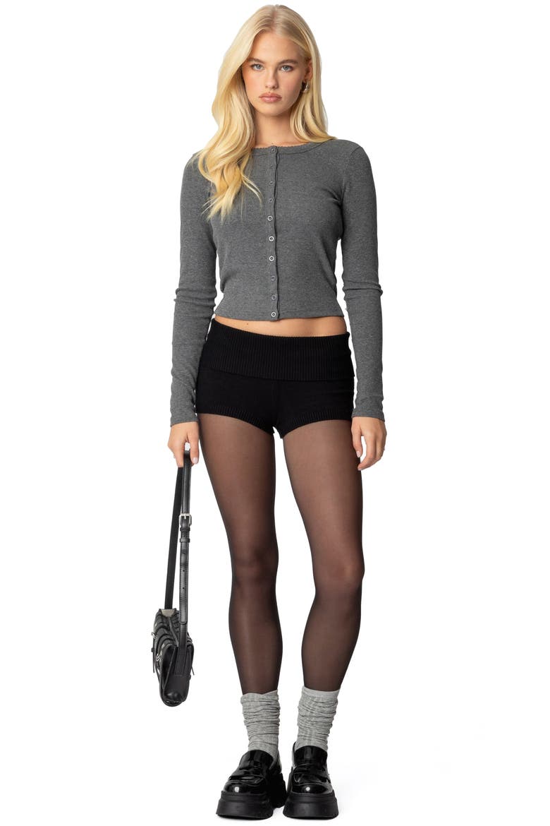 Shilo Rib Cardigan, Alternate, color, DARK-GRAY