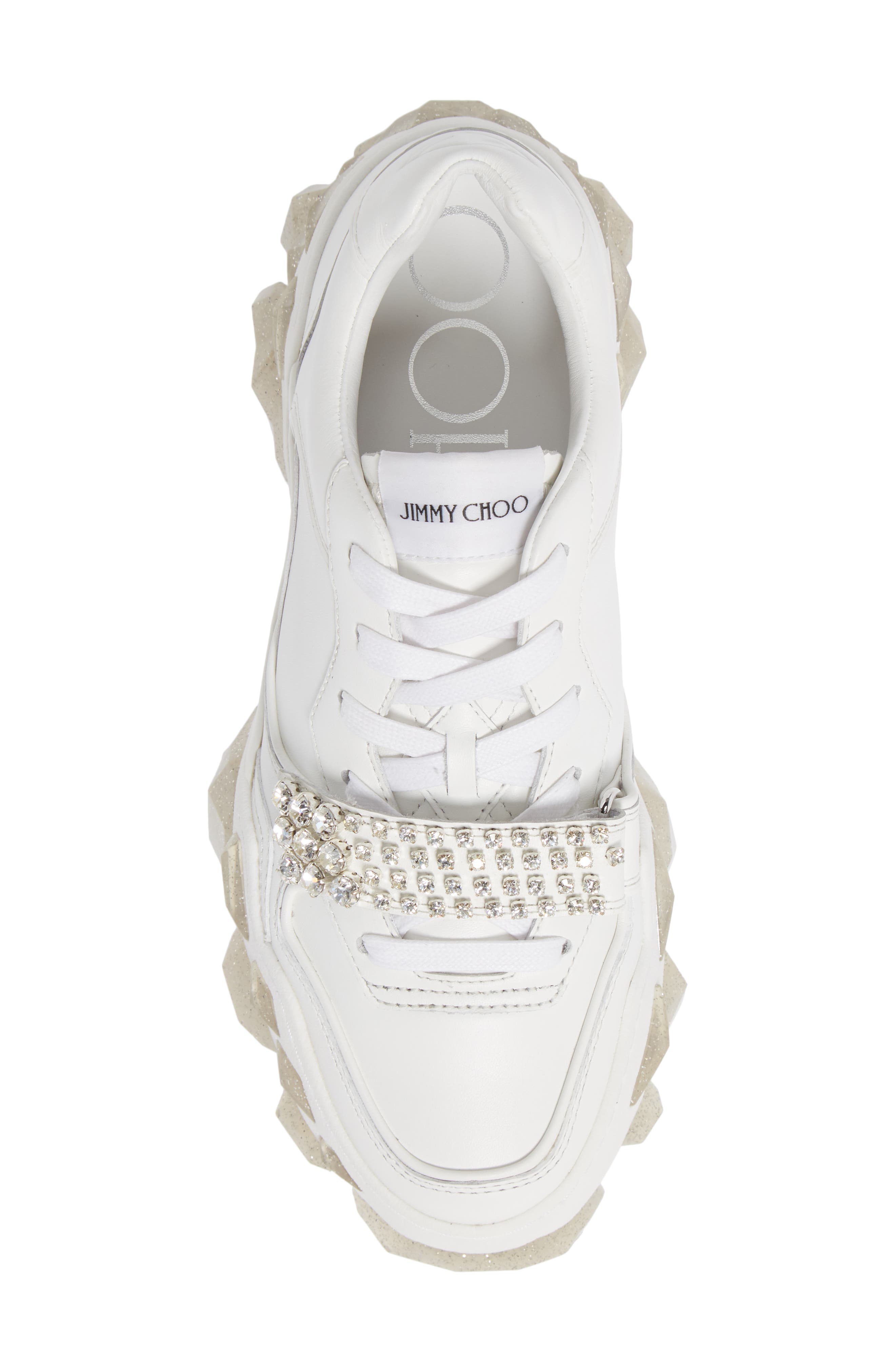 Jimmy Choo Crystal Embellished Low Top Sneaker, Alternate, color, 