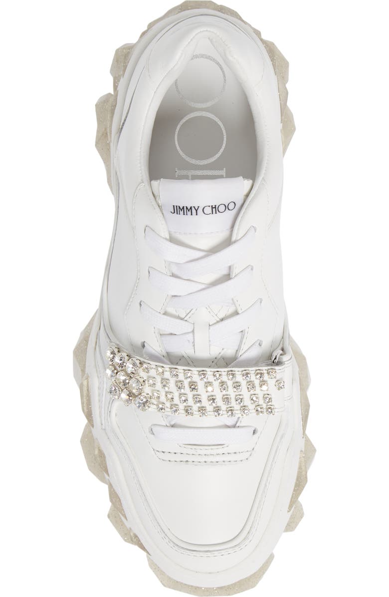 Jimmy Choo Crystal Embellished Low Top Sneaker, Alternate, color,