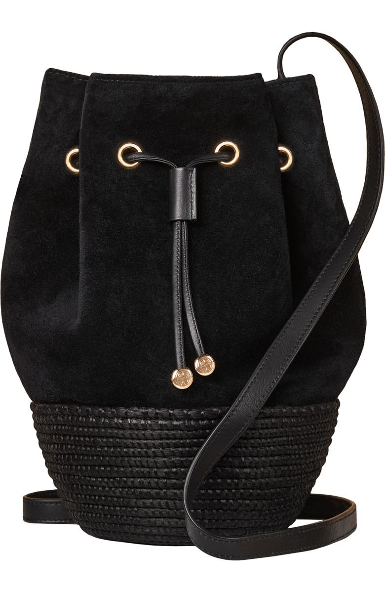 Cesta Collective Suede and Sisal Drawstring Bucket Bag, Main, color,