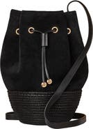 Cesta Collective Suede and Sisal Drawstring Bucket Bag