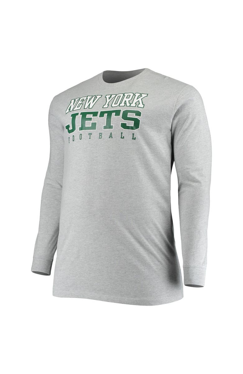 FANATICS Men's Fanatics Branded Heathered Gray New York Jets Big & Tall Practice Long Sleeve T-Shirt, Alternate, color, 
