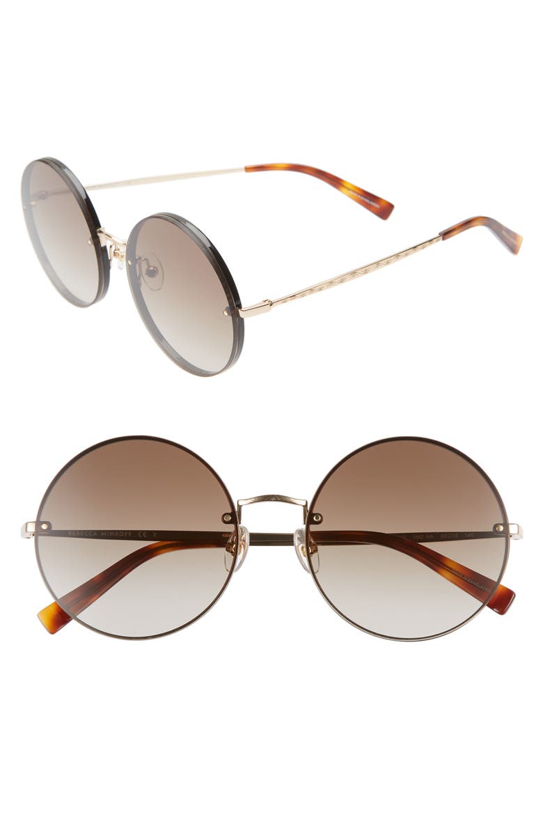 Gloria1 56mm Round Sunglasses, Main, color, BLACK/ GOLD