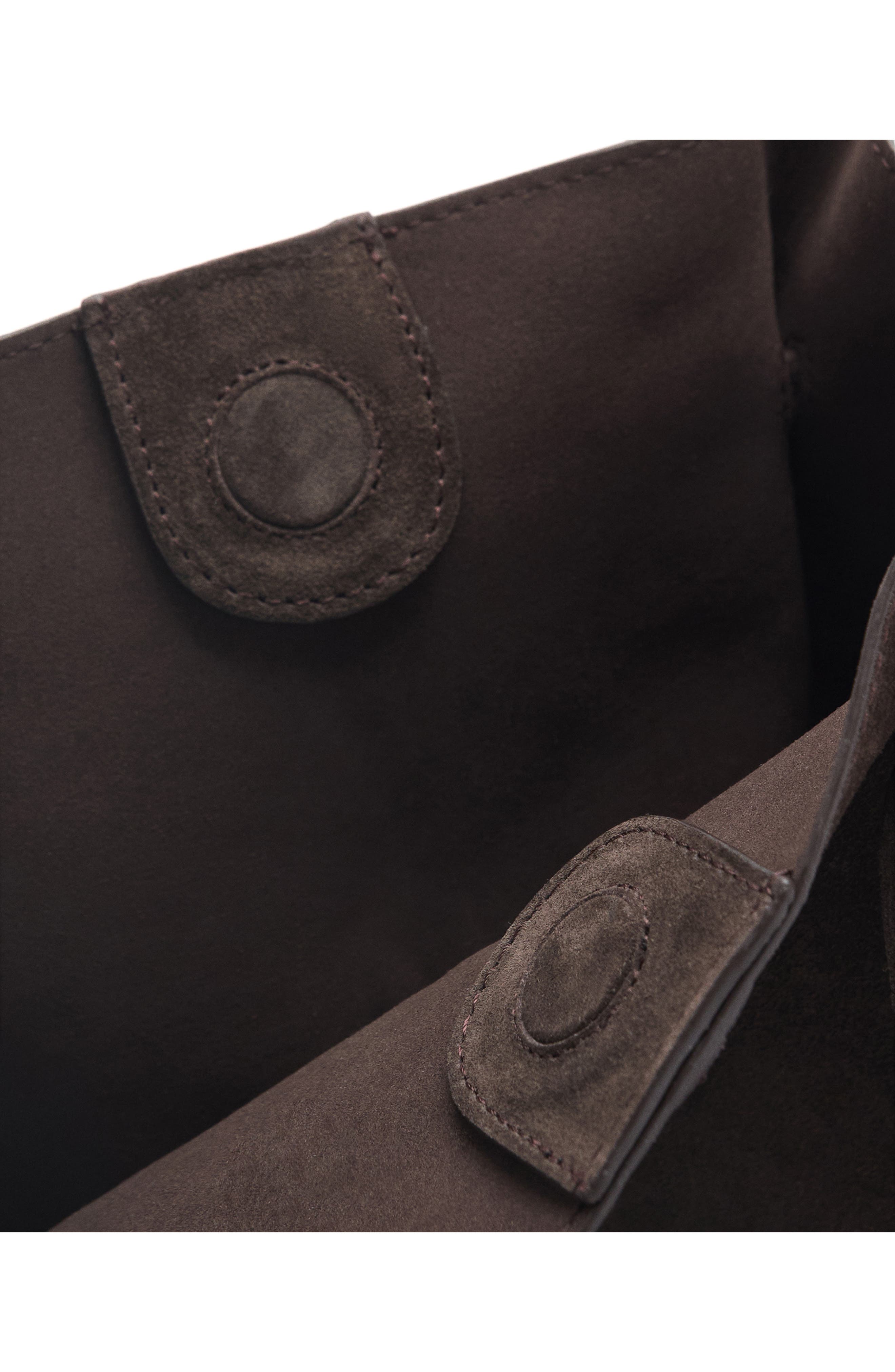 MANGO Suede Shopper Bag, Alternate, color, Chocolate