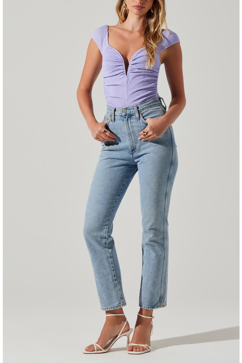 Ninette Textured Bodysuit, Alternate, color, LILAC