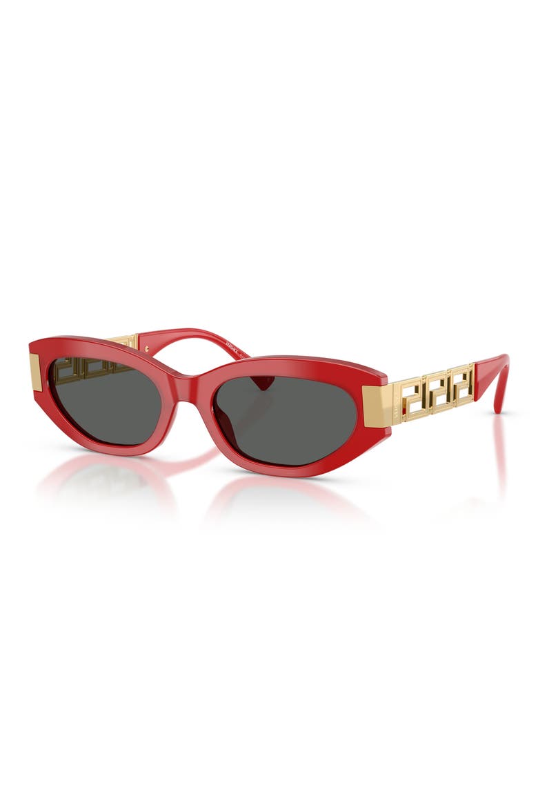 54mm Cat Eye Sunglasses, Alternate, color, FULL RED / DARK GREY