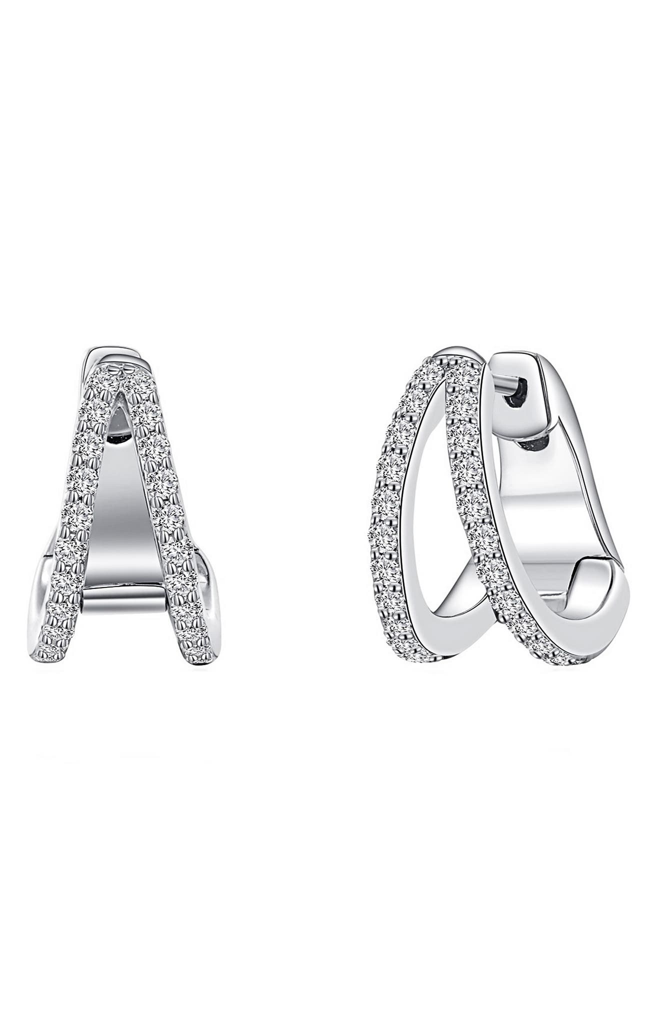 Lafonn Simulated Diamond Split Huggie Earrings
