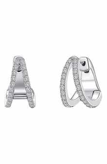 Lafonn Simulated Diamond Split Huggie Earrings