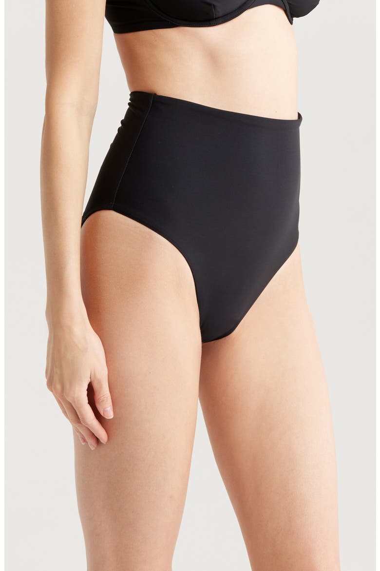 Faith High Waist Bikini Bottoms, Alternate, color, BLACK