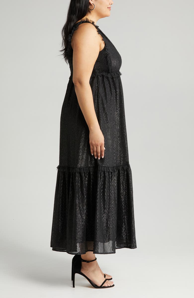 Chelsea28 Chevron Metallic Tiered Maxi Dress, Alternate, color, 