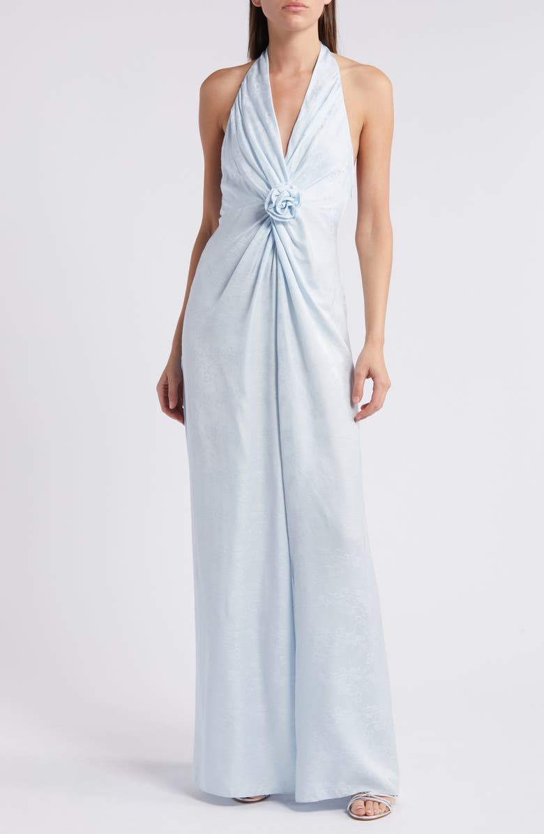 LoveShackFancy Lowry Twist Front Maxi Dress, Main, color,