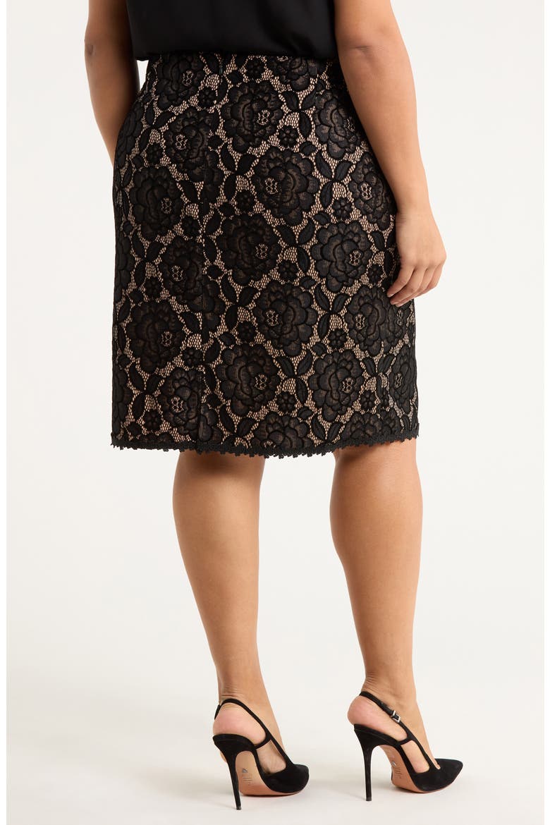 Bonded Lace Miniskirt, Alternate, color, BLACK NUDE
