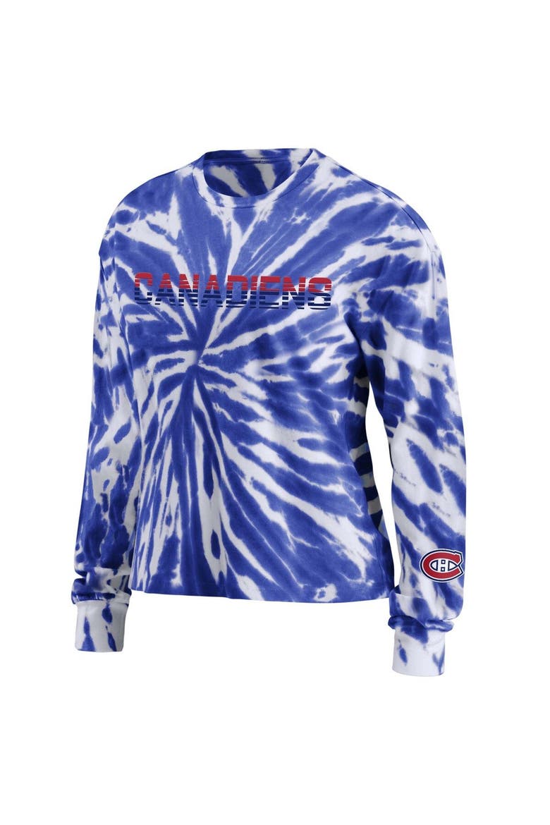 Women's WEAR by Erin Andrews Navy Montreal Canadiens Tie-Dye Long Sleeve T-Shirt, Alternate, color, Navy