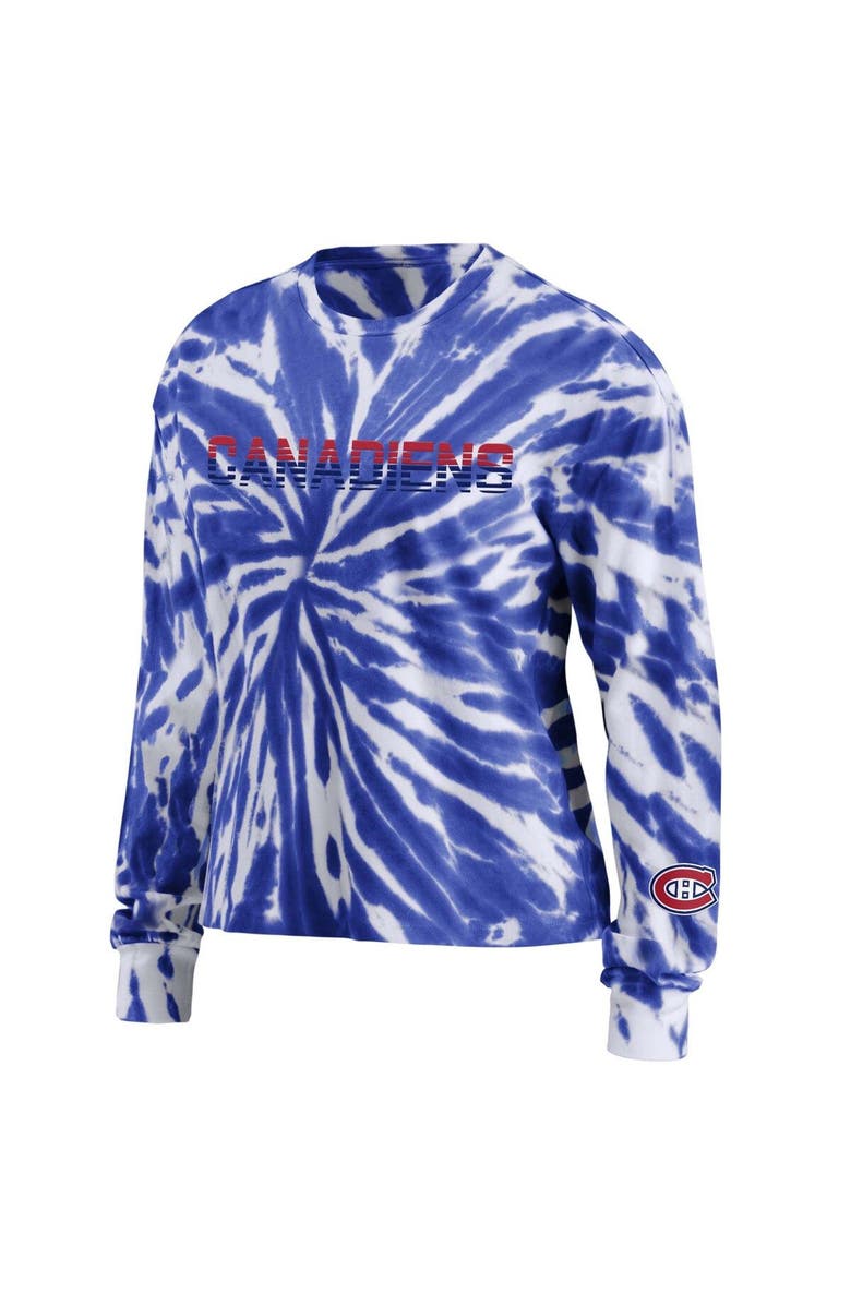 WEAR by Erin Andrews Women's WEAR by Erin Andrews Navy Montreal Canadiens Tie-Dye Long Sleeve T-Shirt, Alternate, color, Navy