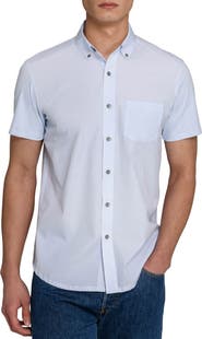 W.R.K Circle Geo Reworked Short Sleeve Button-Down Shirt