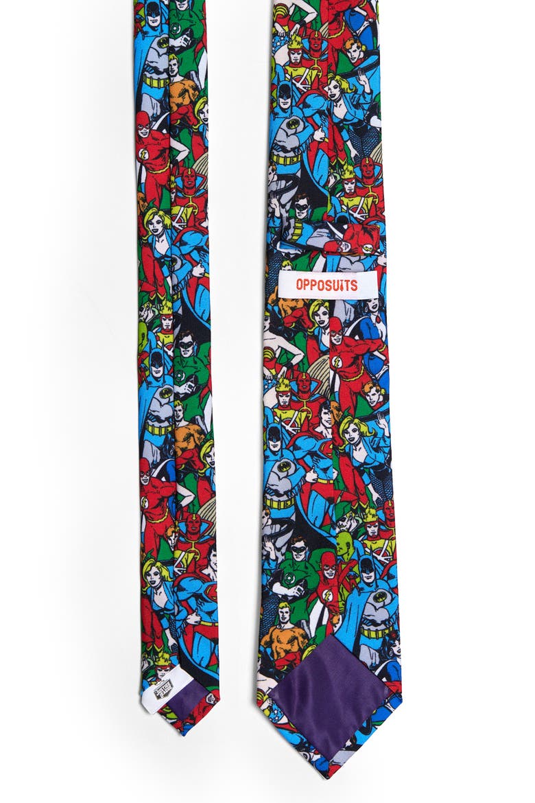 DC Comics Justice League Tie, Alternate, color, BLUE MULTI
