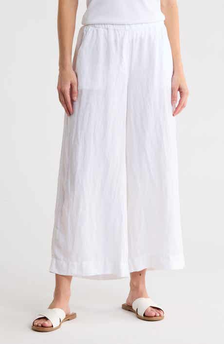 Frank & Eileen Pull-On Wide Leg Cotton Pants