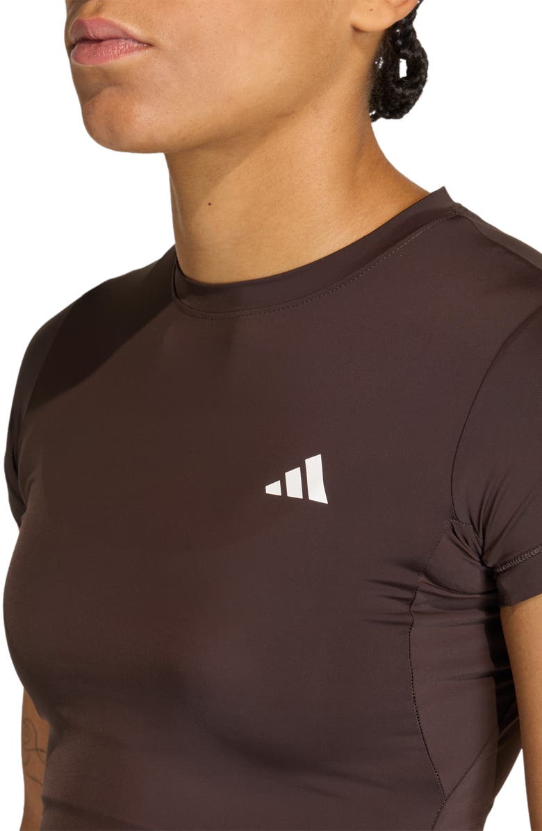 adidas Power Essentials Workout Contour T-Shirt, Alternate, color, Aurora Coffee