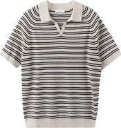 MANGO Stripe Knit Polo