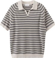 MANGO Stripe Knit Polo