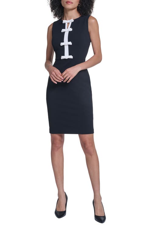 Bow Scuba Sheath Dress