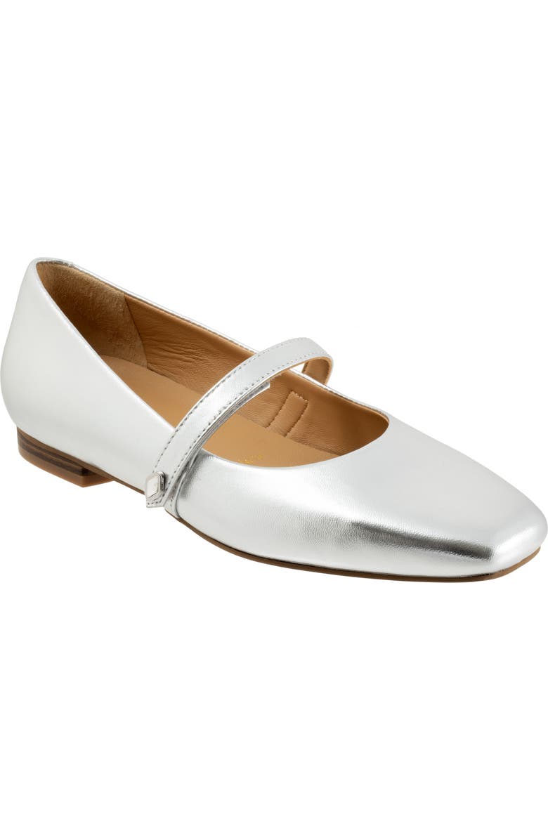 SoftWalk<sup>®</sup> Hazel Mary Jane Flat, Main, color, Silver