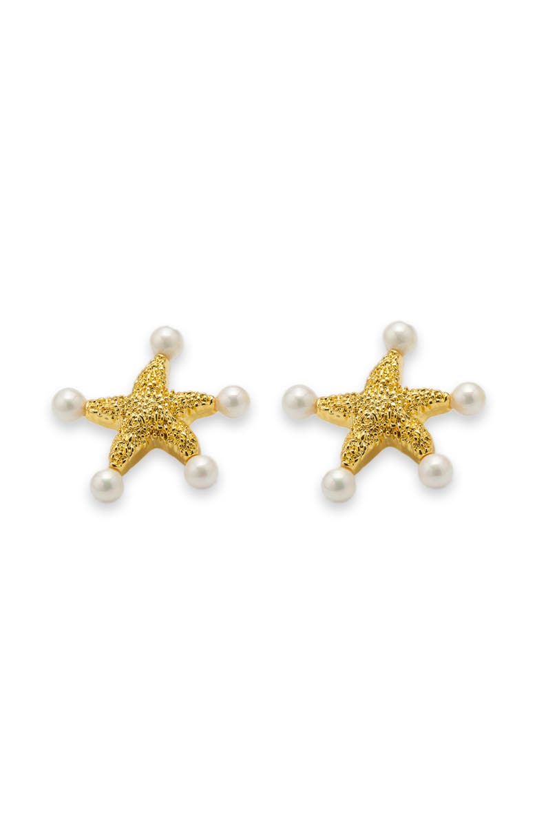 Classicharms Lila Starfish Stud Earrings, Main, color, Gold