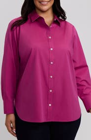 Foxcroft Meghan Non-Iron Cotton Button-Up Shirt