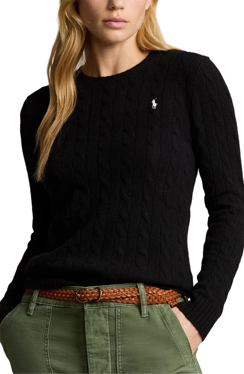 Polo Ralph Lauren Julianna Cable Stitch Wool & Cashmere Sweater, Main, color, 