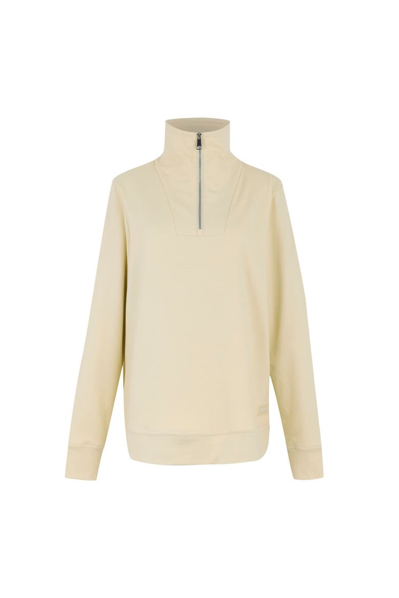 Demmi Quarter Zip Fleece Top, Main, color, Light Vanilla