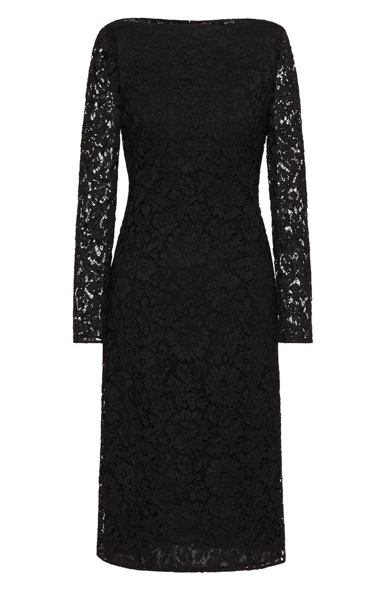 Valentino Lace Long Sleeve Sheath Dress, Alternate, color, 