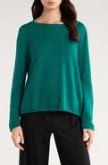 Eileen Fisher Bateau Neck Cotton Blend Sweater