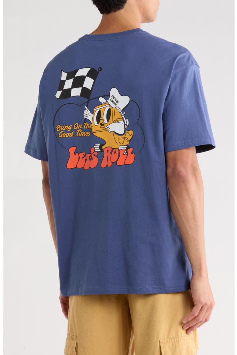 Relaxed Fit Let's Roll Danny Graphic T-Shirt, Alternate, color, BLUE INDIGO