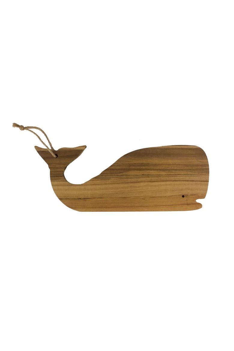 Whale Shape Wooden Serving Cutting Board Platter 16.5", Main, color, Brown