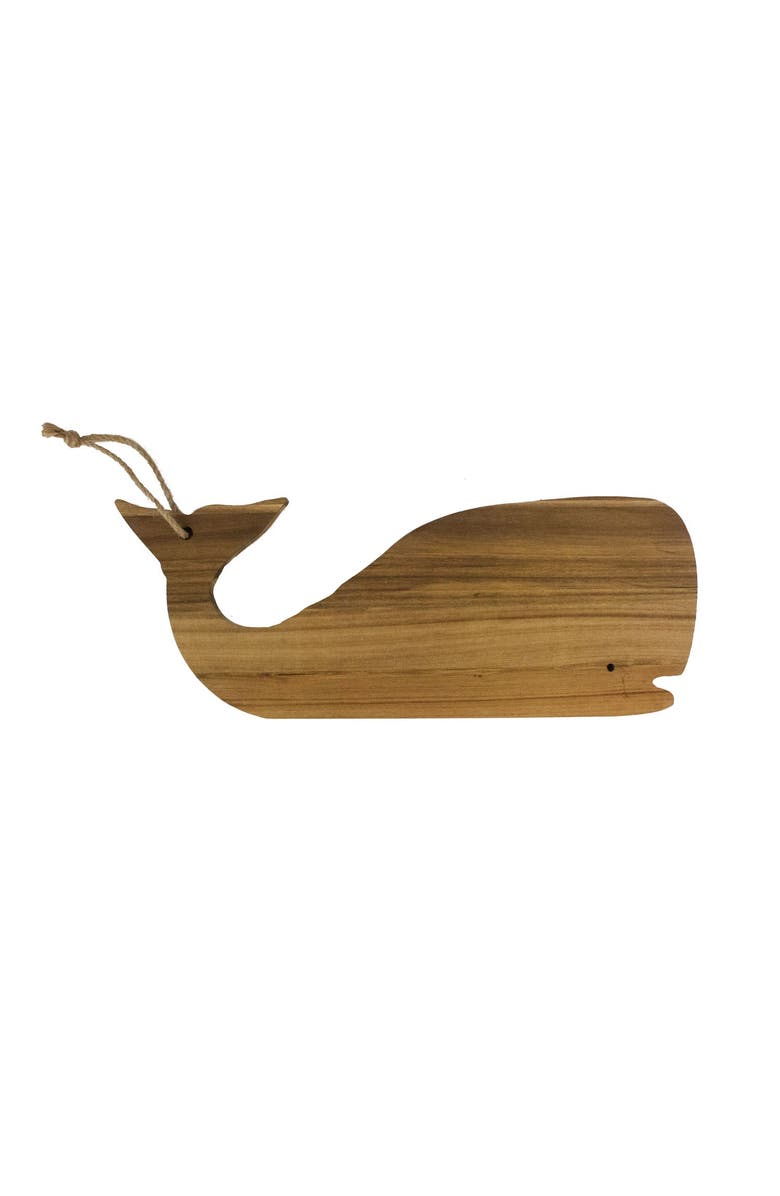 Beachcombers Whale Shape Wooden Serving Cutting Board Platter 16.5", Main, color, Brown