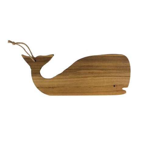 Whale Shape Wooden Serving Cutting Board Platter 16.5"