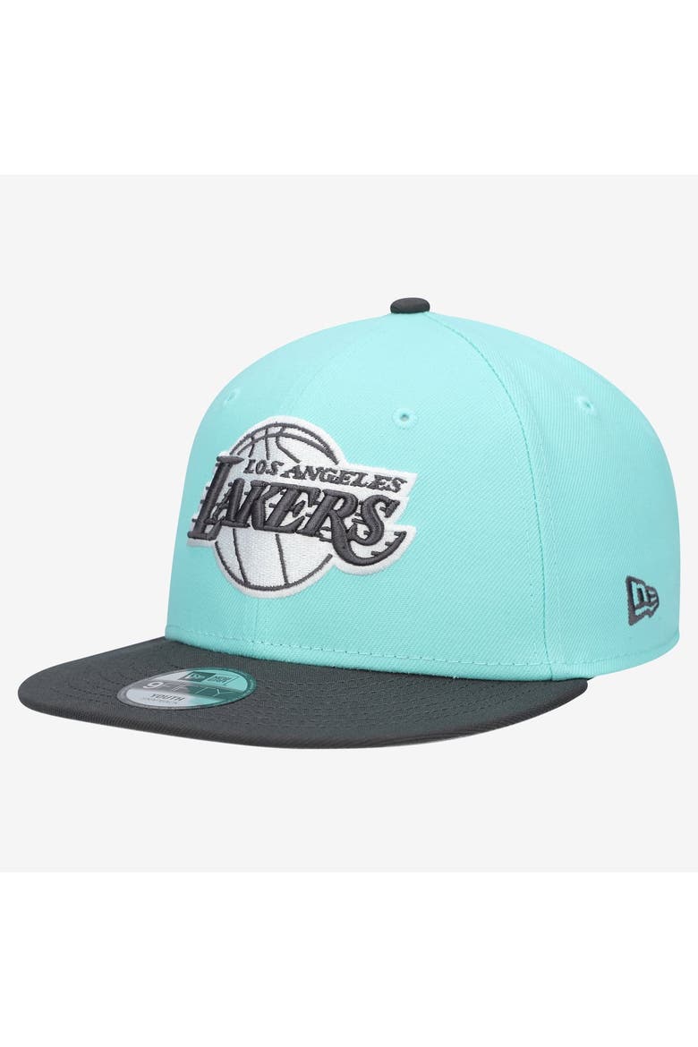 Youth New Era  Turquoise/Charcoal Los Angeles Lakers 9FIFTY Snapback Hat, Main, color, Turquoise