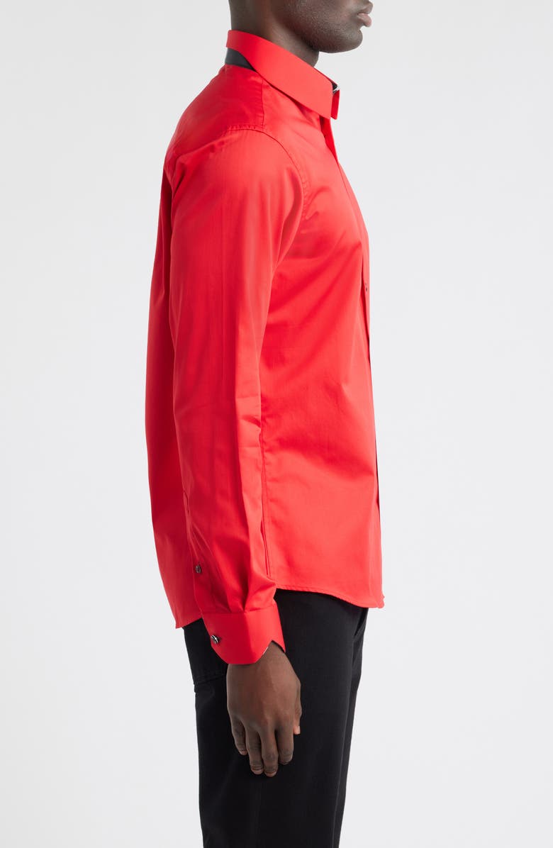 Siragusa Printed Silk Trim Dress Shirt, Alternate, color, Red