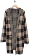Joseph A Buffalo Plaid Hooded Cardigan