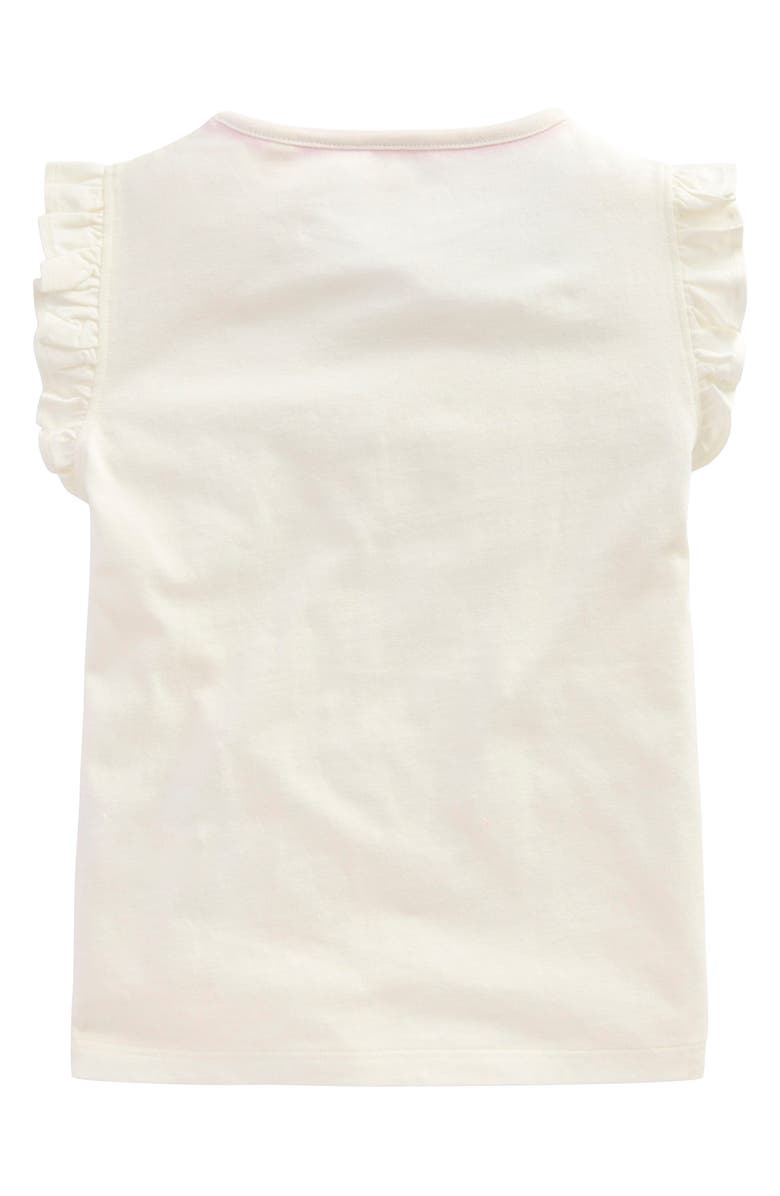 Mini Boden Kids' Bird Appliqué Ruffle Sleeve Cotton Graphic T-Shirt, Alternate, color,