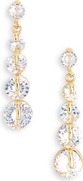 NORDSTROM RACK Floating Cubic Zirconia Linear Drop Earrings