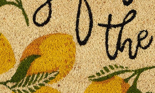 Design Imports Squeeze The Day Coir Doormat In Yellow