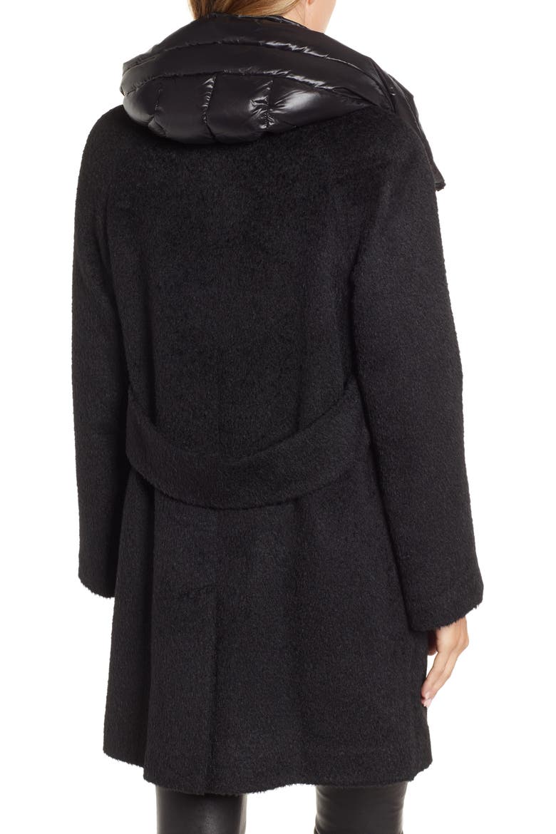 Coat with Hooded Bib, Alternate, color, BLACK