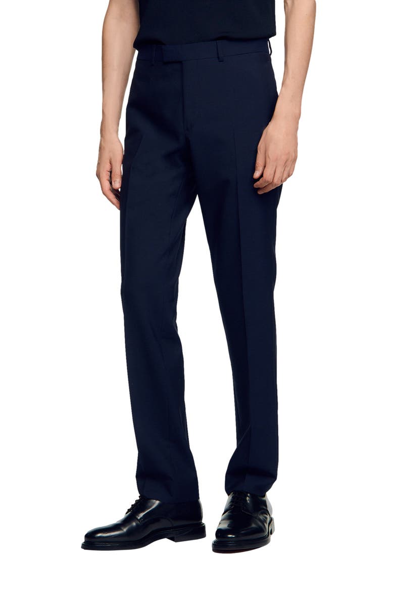 Suit Trousers In Wool, Alternate, color, Navy blue