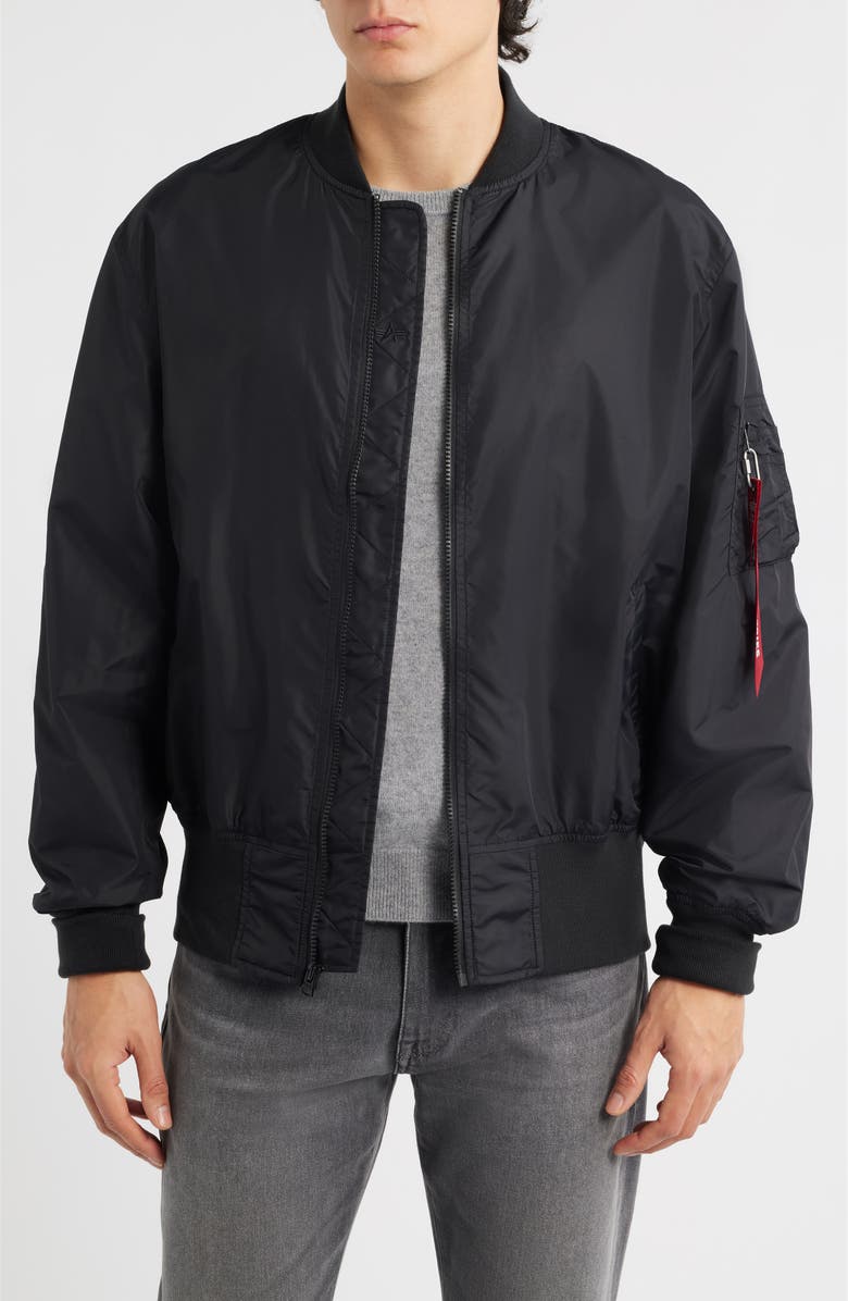 Alpha Industries L-2B Hunter Water Resistant Bomber Jacket, Main, color, Black
