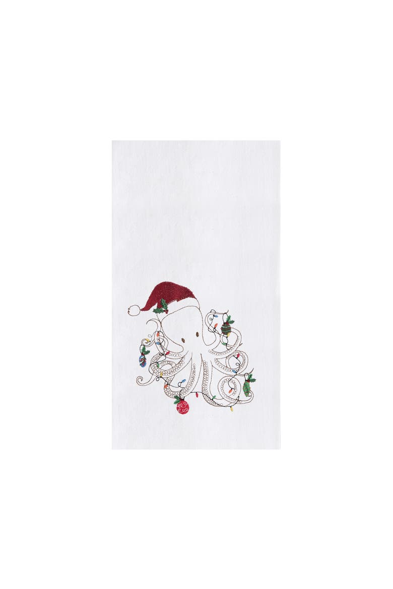 Sea Life Octopus Towel, Main, color, White