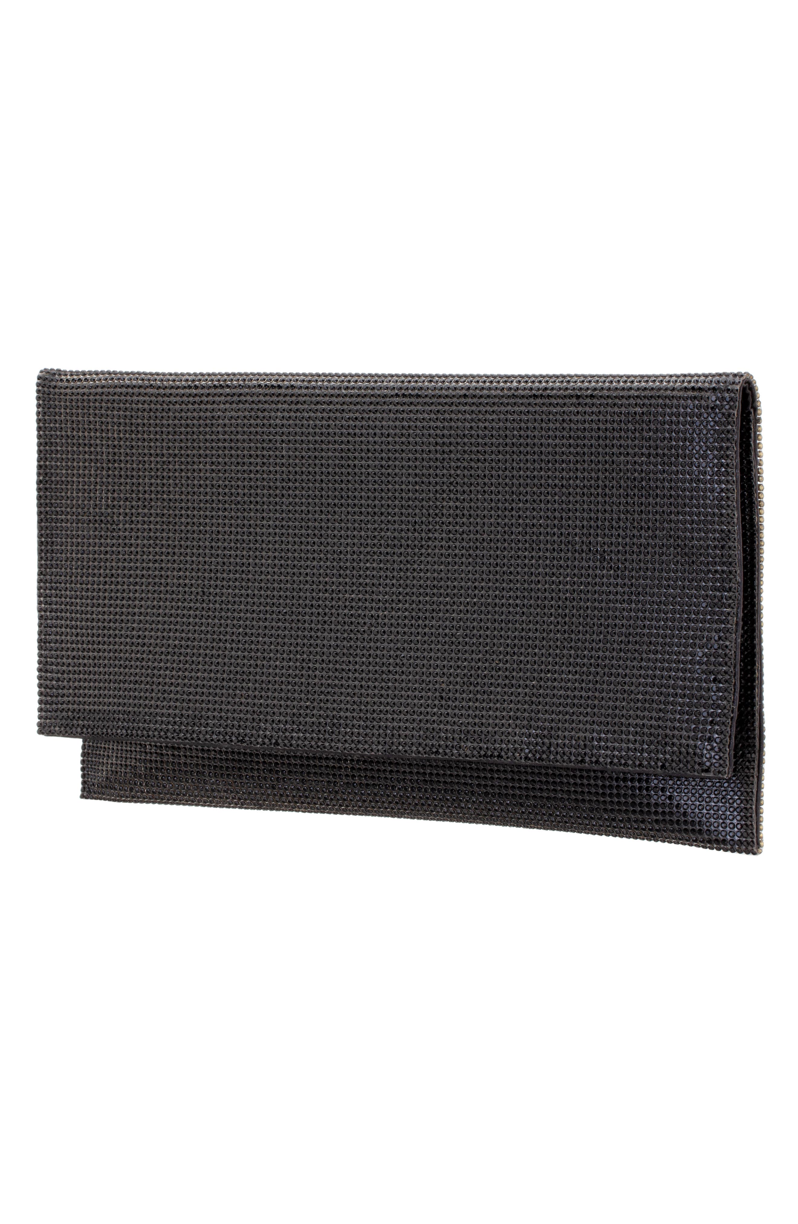 Nina Crystal Clutch, Alternate, color, Black